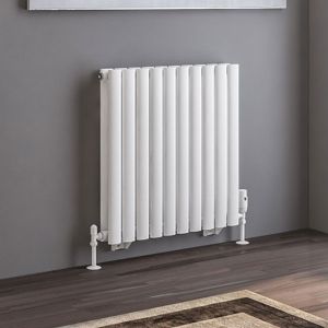 Eastbrook Tunstall Double Matt White Steel Designer Radiator 600 x 589mm