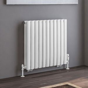 Eastbrook Tunstall Double Matt White Steel Designer Radiator 600 x 648mm