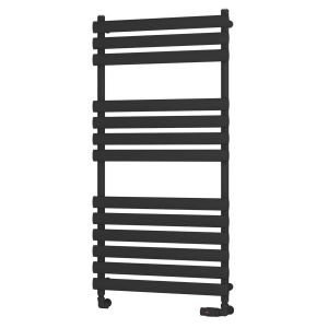 Eastbrook Tunstall Matt Black Designer Towel Rail 1200 x 600mm