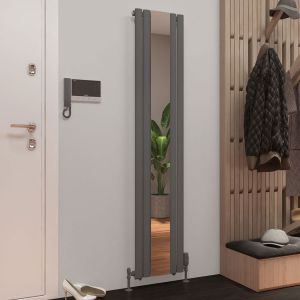 Eastbrook Tunstall Mirror Matt Anthracite Steel Designer Radiator 1800 x 380mm