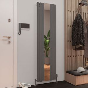 Eastbrook Tunstall Mirror Matt Anthracite Steel Designer Radiator 1800 x 500mm