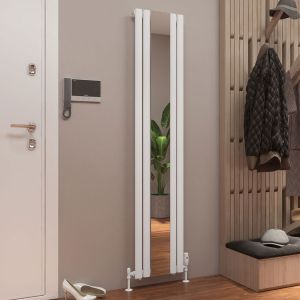 Eastbrook Tunstall Mirror Matt White Steel Designer Radiator 1800 x 380mm