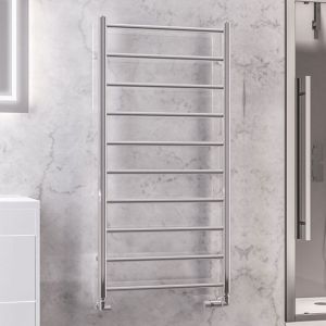 Eastbrook Tuscan Round Chrome Towel Rail 1200 x 600mm