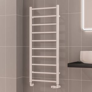 Eastbrook Tuscan Round Gloss White Towel Rail 1200 x 500mm