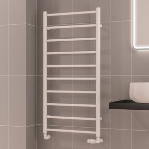 Eastbrook Tuscan Round Gloss White Towel Rail 1200 x 600mm