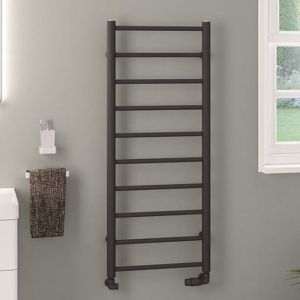 Eastbrook Tuscan Round Matt Anthracite Towel Rail 1200 x 500mm