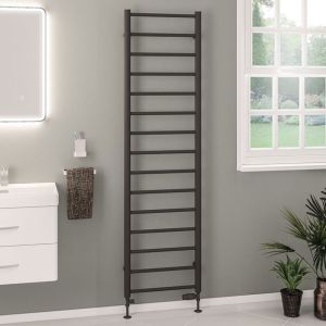 Eastbrook Tuscan Round Matt Anthracite Towel Rail 1800 x 500mm