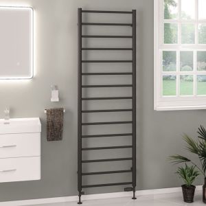 Eastbrook Tuscan Round Matt Anthracite Towel Rail 1800 x 600mm