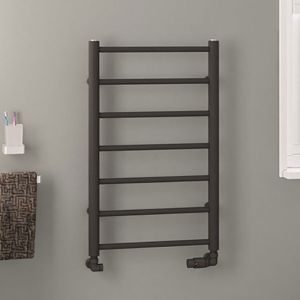 Eastbrook Tuscan Round Matt Anthracite Towel Rail 800 x 500mm