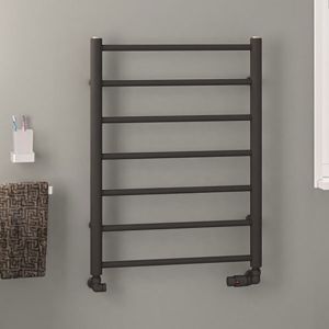 Eastbrook Tuscan Round Matt Anthracite Towel Rail 800 x 600mm