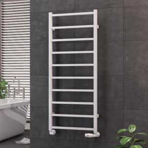 Eastbrook Tuscan Square Gloss White Towel Rail 1200 x 500mm