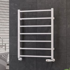 Eastbrook Tuscan Square Gloss White Towel Rail 800 x 600mm