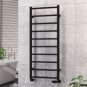 Eastbrook Tuscan Square Matt Black Towel Rail 1200 x 500mm