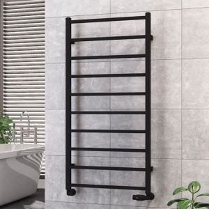 Eastbrook Tuscan Square Matt Black Towel Rail 1200 x 600mm