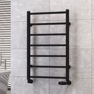 Eastbrook Tuscan Square Matt Black Towel Rail 800 x 500mm