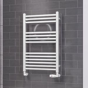 Eastbrook Tuscan Square Multirail Gloss White Towel Rail 800 x 500mm