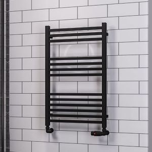 Eastbrook Tuscan Square Multirail Matt Black Towel Rail 800 x 500mm