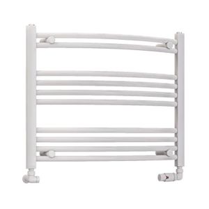 Eastbrook Wendover Gloss White Curved Horizontal Towel Rail 600 x 750mm