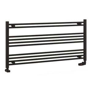 Eastbrook Wendover Matt Black Horizontal Towel Rail 600 x 1200mm