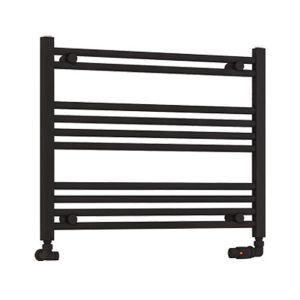 Eastbrook Wendover Matt Black Horizontal Towel Rail 600 x 750mm