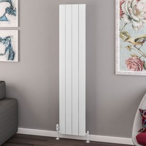 Eastbrook Withington Matt White Aluminium Designer Radiator 1800 x 375mm