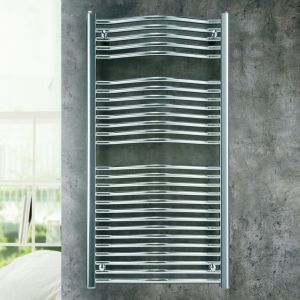 Eucotherm Bacchus Curved Chrome Towel Rail 1732 x 600mm