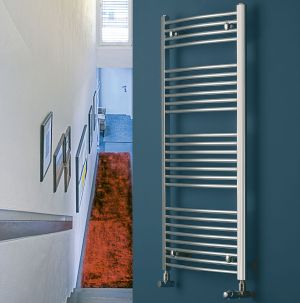 Eucotherm Chromo Curved Chrome Towel Rail 1636 x 600mm