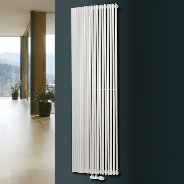 Eucotherm Corus Tube Curved White Single Panel Steel Designer Radiator 1800 x 430mm