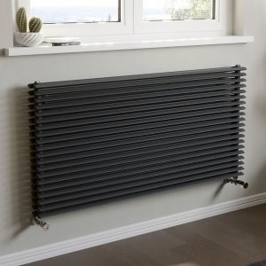 Eucotherm Corus Duo Tube Anthracite Double Panel Steel Designer Radiator 600 x 1200mm