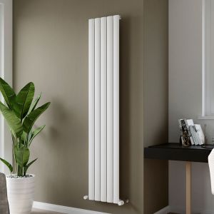 Eucotherm Delta Textured White Single Panel Aluminium Designer Radiator 1800 x 345mm