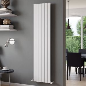 Eucotherm Delta Line Textured White Single Panel Aluminium Designer Radiator 1800 x 415mm