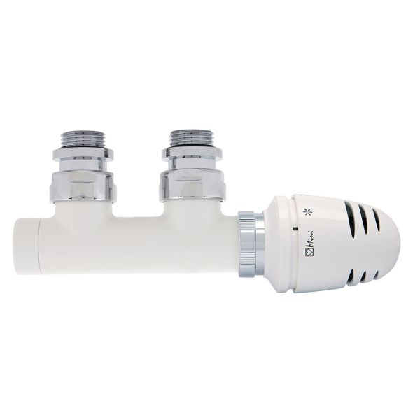 Eucotherm Deluxe White Angled 50mm Thermostatic Radiator Valve