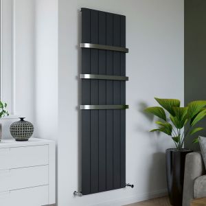 Eucotherm Eris Textured Anthracite Single Panel Aluminium Designer Radiator 1800 x 565mm