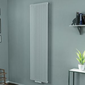 Eucotherm Gaja Tube White Single Panel Steel Designer Radiator 1800 x 400mm