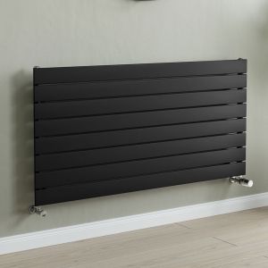 Eucotherm Mars Flat Black Single Panel Steel Designer Radiator 595 x 1800mm