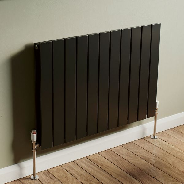 Eucotherm Mars Flat Anthracite Single Panel Steel Designer Radiator 600 x 445mm