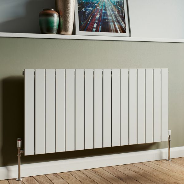 Eucotherm Mars Flat White Single Panel Steel Designer Radiator 600 x 445mm