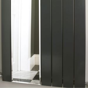 Eucotherm Mars Mirror Anthracite Single Panel Steel Designer Radiator 1800 x 595mm