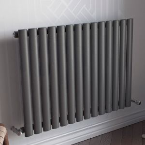 Eucotherm Nova Duo Tube Matt Anthracite Double Panel Steel Designer Radiator 600 x 990mm