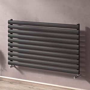 Eucotherm Nova Tube Matt Anthracite Single Panel Steel Designer Radiator 584 x 1000mm