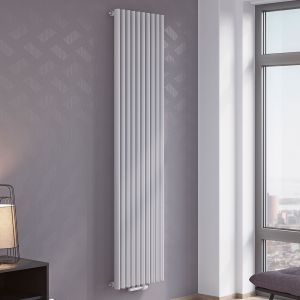 Eucotherm Nova Line Tube White Single Panel Steel Designer Radiator 1800 x 430mm