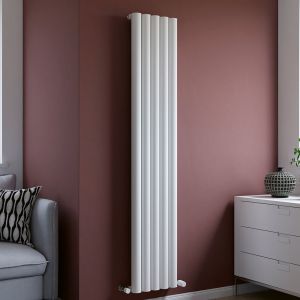 Eucotherm Orion Textured White Single Panel Aluminium Designer Radiator 1800 x 345mm