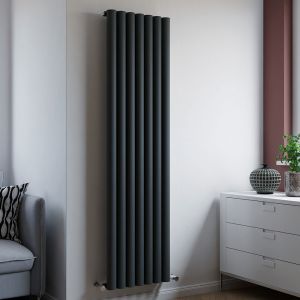 Eucotherm Orion Textured Anthracite Single Panel Aluminium Designer Radiator 1800 x 485mm