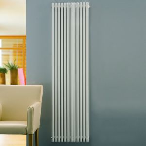 Eucotherm Supra Round Tube White Single Panel Steel Designer Radiator 1500 x 470mm