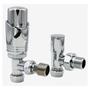 Eucotherm Deluxe Chrome Angled Thermostatic Radiator Valves