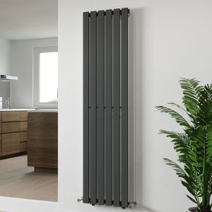 Eucotherm Vega Anthracite Single Panel Steel Designer Radiator 1800 x 372mm