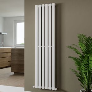 Eucotherm Vega White Single Panel Steel Designer Radiator 1800 x 448mm