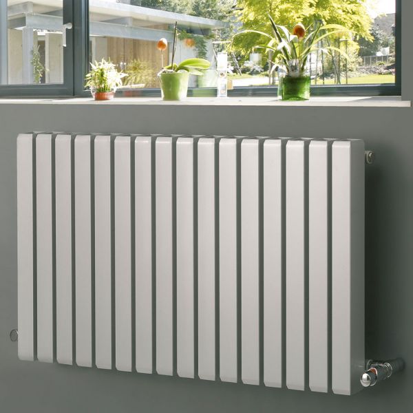 Eucotherm Vulkan Square Tube White Single Panel Steel Designer Radiator 600 x 885mm