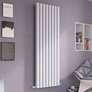 Eucotherm Vulkan Square Tube White Single Panel Steel Designer Radiator 1800 x 585mm