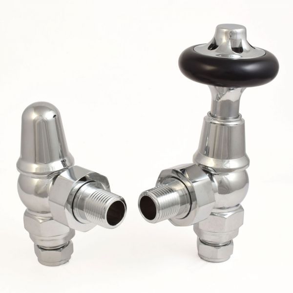 Paladin Balmoral Chrome Angled Thermostatic Radiator Valves